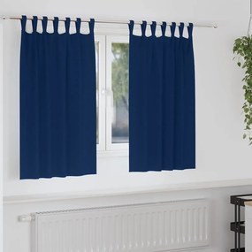 vidaXL Κουρτίνες με κουρτίνες 2 pcs Σκούρο Μπλε Πολυεστέρας