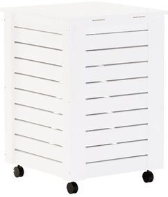 Καλάθι Άπλυτων με Τροχούς RANA Λευκό 45x45x64εκ. Μασίφ Πεύκο - Λευκό