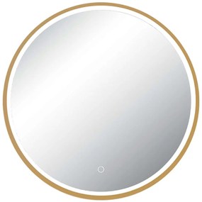Καθρέπτης Τοίχου Με Φως Led 25389 Φ60cm Touch Dim Gold Αλουμίνιο