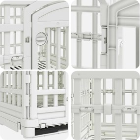 vidaXL Αλάνα Σκύλου 4 Πάνελ 122 x 106,5 x 82 εκ Πλαστικό Λευκό