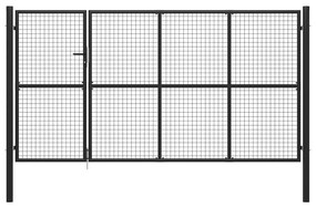 vidaXL Πόρτα Περίφραξης Κήπου Ανθρακί 350 x 150 εκ. Ατσάλινη