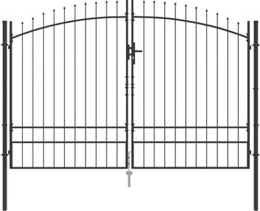 vidaXL Διπλή Πύλη WOERDEN 299,5 x 249,5 εκ. Ατσάλι Γκρι Κλειδώσιμο