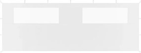 vidaXL Πλαϊνό Τοίχωμα για Κιόσκι με Παράθυρα Λευκό 6 x 2 μ.