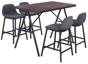 Set 5 pieces Stand with Stool medium height with dark grey