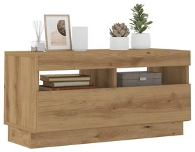 Έπιπλο Τηλεόρασης LED Αρτισιανή Δρυς 80x35x40 εκ. Επεξ. Ξύλο