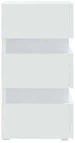 vidaXL Κομοδίνο με LED Λευκό 45 x 35 x 67 εκ. από Επεξεργασμένο Ξύλο