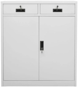 vidaXL Ντουλάπα Γραφείου Ανοιχτό Γκρι 90 x 40 x 102 εκ. Ατσάλινη