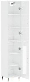 vidaXL Ντουλάπι Γυαλ. Λευκό 34,5 x 34 x 180 εκ. από Επεξεργασμένο Ξύλο