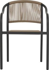 ΠΟΛΥΘΡΟΝΑ ΑΛΟΥΜΙΝΙΟΥ HM5856.02 ΑΝΘΡΑΚΙ ΜΕ ΣΧΟΙΝΙ PE WICKER 57x63x80 εκ.