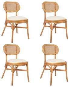 Καρέκλες Τραπεζαρίας 4 Τεμ. Λινές