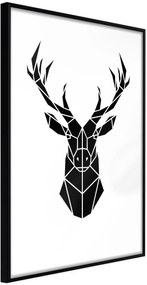 Αφίσα - Geometric Stag - 20x30 - Μαύρο - Χωρίς πασπαρτού