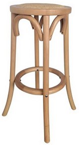Σκαμπό Bar Vienna Ε7023,3 36x36x71cm Natural Rattan, Wood