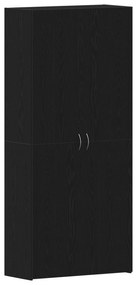 vidaXL Ντουλάπα Παπουτσιών Μαύρο Δρυς 80x35,5x180 εκ Επεξεργασμένο Ξύλο