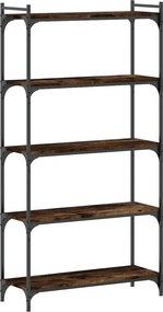 vidaXL Βιβλιοθήκη 5 Επιπέδων Καπνιστή Δρυς 80x30x154 εκ. Επεξεργ. Ξύλο