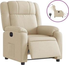 vidaXL Πολυθρόνα Ανακλινόμενη Ηλεκτρική Κρεμ Υφασμάτινη