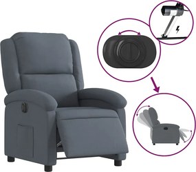 vidaXL Πολυθρόνα Ανακλινόμενη Ηλεκτρική Σκούρο Γκρι Βελούδινη