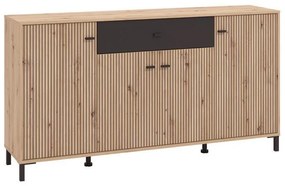 Μπουφές Avignon 170 4K1F4V Artisan oak - Μαύρο 170x40x90εκ. 170x40x90 εκ.