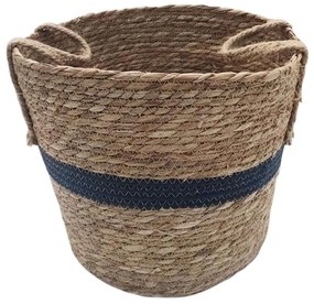 Καλάθι Με Φάσα 00.06.61215 32x29-36cm Ψάθινο Blue Mat