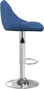 vidaXL Σκαμπό Μπαρ Μπλε Βελούδινο