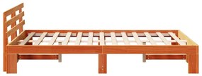 vidaXL Σκελετός Κρεβατιού Καφέ 140 x 190 cm Μασίφ ξύλο πεύκου