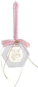 Beauty Home ΚΡΕΜΑΣΤΟ ΠΟΛΥΓΩΝΟ ΚΕΡΑΜΙΚΟ ΜΕ PLEXI MY 1st CHRISTMAS ΡΟΖ
