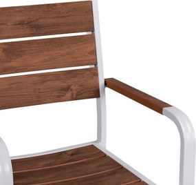 ΠΟΛΥΘΡΟΝΑ ΑΛΟΥΜΙΝΙΟΥ SAGA ΛΕΥΚΗ ΜΕ POLYWOOD HM5127.01 55x56x85Υ εκ.