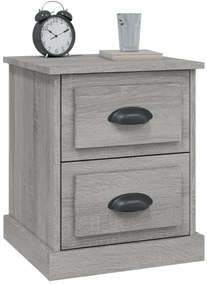 vidaXL Κομοδίνα 2 τεμ. Γκρι Sonoma 39x39x47,5 εκ. Επεξεργασμένο Ξύλο