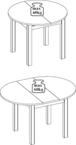 Επεκτεινόμενο τραπέζι Betty-Artisan - 96.00Χ76.00Χ96.00cm