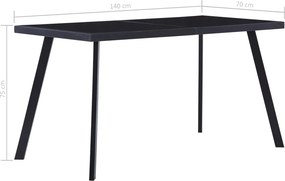 vidaXL Τραπεζαρία Μαύρη 140 x 70 x 75 εκ. από Ψημένο Γυαλί