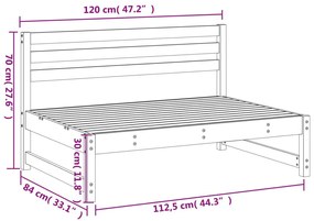 Καναπές Κήπου Μεσαίος 120 x 80 εκ. από Μασίφ Ξύλο Πεύκου - Καφέ