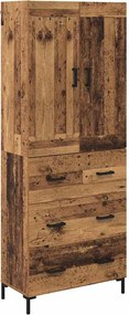 vidaXL Highboard με συρτάρι 2 pcs Παλιό Ξύλο Επεξεργασμένο ξύλο
