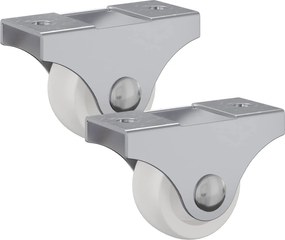 vidaXL Τροχίσκος 2 pcs Λευκό 42 x 11,5 x 29 mm Σίδερο