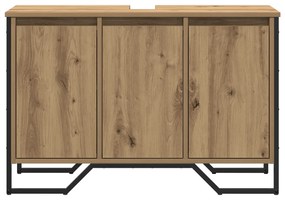 vidaXL ντουλάπι νιπτήρα  μασίφ δρυός 91x35x60 εκ επεξεργασμένο ξύλο