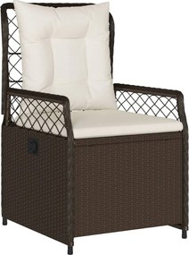 vidaXL Καρέκλες Κήπου Ανακλινόμενες 2 τεμ. Καφέ Συνθ. Ρατάν