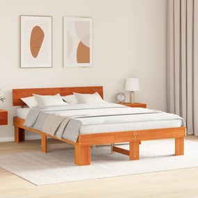 vidaXL Σκελετός Κρεβατιού Καφέ κεριού 160 x 200 cm Ξύλο πεύκου