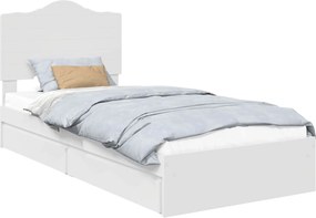 vidaXL Κρεβάτι Αποθήκης Λευκό 70 x 190 cm Επεξεργασμένο ξύλο