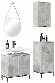 vidaXL Σετ Επίπλων Μπάνιου 3 pcs Γκρι σκυροδέματος 39.5 x 36 x 88 εκ