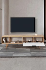 Έπιπλο Τηλεόρασης Sapphire Δρυς / Λευκό REFA 160x35x18