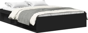vidaXL Πλαίσιο Κρεβατιού Μαύρο 150 x 200 εκ. King Size