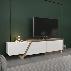 Έπιπλο Τηλεόρασης Λευκό / Καρυδί SILES 180x35x28.6