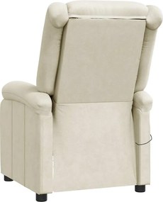 vidaXL Πολυθρόνα Ανακλινόμενη Λευκό από Συνθετικό Δέρμα