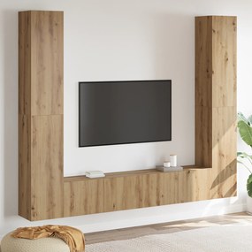 vidaXL Σετ επίπλου τηλεόρασης 6 pcs Καφέ 221 x 30 x 180 εκ.