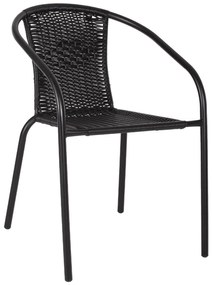 Καρέκλα - Πολυθρόνα CAMEL C5015.03 Μαύρη Μεταλλική με Wicker 50x55x73Y εκ. 50x55x73 εκ.