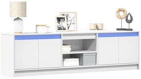 vidaXL Έπιπλο Τηλεόρασης με LED Λευκό 180x34x50 εκ. από Επεξ. Ξύλο