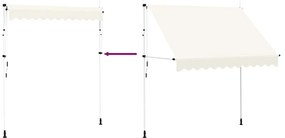 vidaXL Τέντα Συρόμενη Χειροκίνητη Κρεμ 250 εκ.