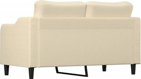 vidaXL Καναπές Διθέσιος Κρεμ 140 εκ. Υφασμάτινος