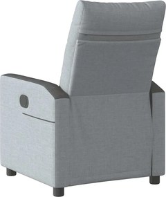 vidaXL Πολυθρόνα Ανακλινόμενη Ηλεκτρική Ανοιχτό Γκρι Υφασμάτινη