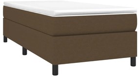 vidaXL Κρεβάτι Boxspring με Στρώμα Σκούρο Καφέ 90x200 εκ. Υφασμάτινο