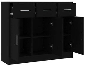 vidaXL Συρταριέρα Μαύρη 91 x 28 x 75 εκ. από Επεξεργασμένο Ξύλο