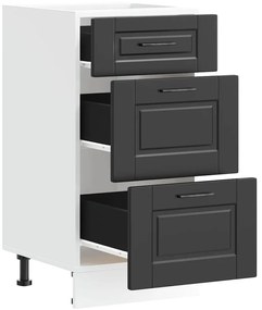 vidaXL Βάση Κουζίνας "Porto" Μαύρο από Μηχανικά Επεξεργασμένο Ξύλο